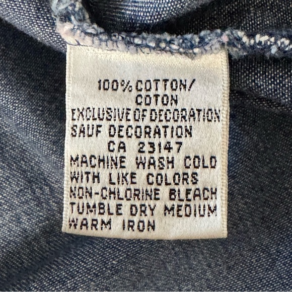 Talbots Embroidered Floral Denim shirt Jacket Cottagecore Top size small - Picture 8 of 9